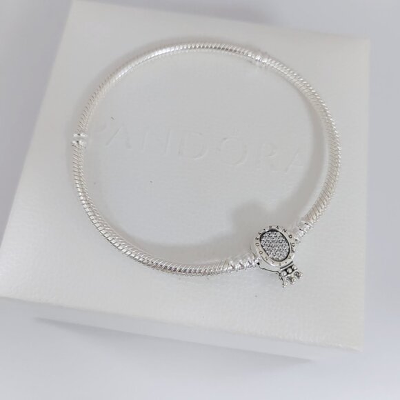Pandora Moments Crown O Clasp Snake Chain Bracelet S925 Sterling Silver - Picture 3 of 4